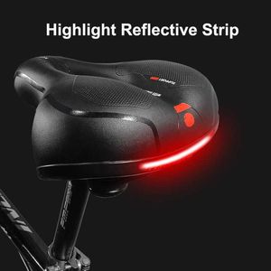 Saddles Reflective Shock Absorbing Hollow Bike Saddle MTB Bicycle Seat Breathable Rainproof Cycling Road Mountain Cyxling Accessory 0131