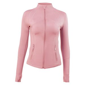 LL-6198 Yoga-Outfits, Fitnessbekleidung, Damen-Sportbekleidung, schmale Außenjacken, Outdoor-Bekleidung, lässig, für Erwachsene, Lauftraining, Langarm-Tops