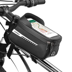 Panniers s lixada防水自転車マウントフロントフレームトップチューブwタッチスクリーン電話ホルダーケースサイクリングバイクツールストレージバッグ0201