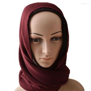 Szaliki kobiety Ripple Warck Scarf Botel Viscose Zwykły muzułmański opaska na głowę Załączanie Hidżab Szalki Ponchos i Przylądki