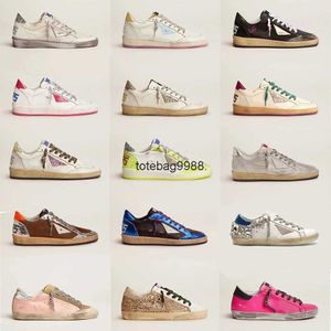 Neue Italien Marke Frauen Turnschuhe Super Ball Star Schuhe Luxus Pailletten Klassische Weiß Do-old Dirty Designer Mann Casu goldene