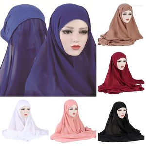 Beanies Beanie/Skull Caps Chiffon Turban Underscarf Custom Plain Instant Hijab med Inner Jersey Bonnet Headscarf Long Cap Shawl Scarf