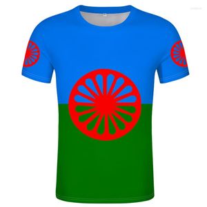メンズTシャツシャツロムのロマーニの人々のジプシー旗印刷ポロゴ服カスタマイズ可能
