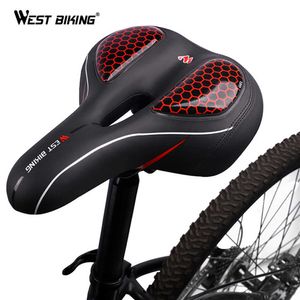 Saddles Bicycle Cushion With Taillight Mountain Riding Hollow Saddle PU Ultralight Silicone Comfortable Thickening Seat Bike Parts 0131