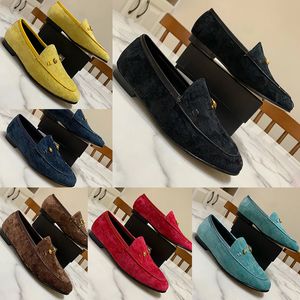 Four Seasons Soxes pregui￧osos sand￡lias comerciais mulheres designer de homem luxo 100% couro bronze haval haval fuckle casual slip-on shop-on moda redond head shoes de feij￣o tamanho 35-42