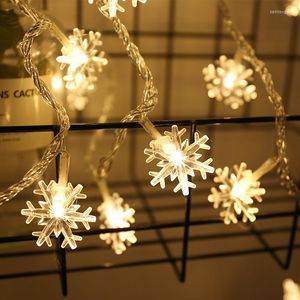 Strängar 80 LED Snowflake Star Ball 60 String Fairy Lights Street Garlands Garden Decor Christmas Tree Decorations År DIY presenter