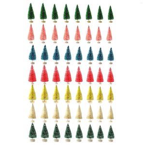 Christmas Decorations 8Pcs Mini Artificial Tree Bottle Brush Trees 4 Sizes Desktop Miniature Pine For DIY Xmas Crafts Home Decor Desk