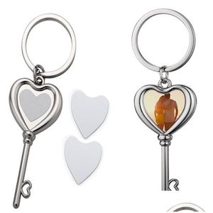 Keychains Bedanyards Moda Diy Sublima￧￣o em branco Chavelha liga Sier Heart Designer Wallet Boleting Carabiner Car anel de chave para WOMA DHU2T
