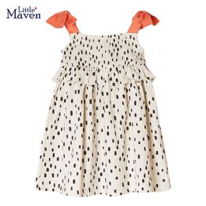 Abiti da ragazza Little maven 2023 New Fashion Summer Dress Cotton Lovely Casual Clothes Bambini Vestidos Pretty for Kids 2-7 anni 0131