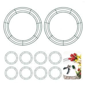 Dekorativa blommor 10st 8/12 tum rund båge DIY juldekorationstråd krans ram vägg hängande robust för bröllopsmetall valentiner