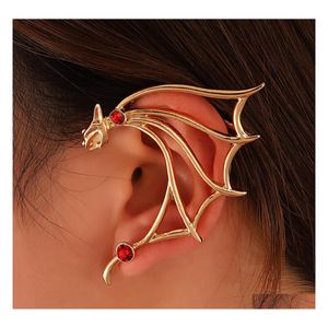 Ear Cuff Fashion Jewelry Retro Metal Fly Dragon Hang No Hole Single Piece Clip Earrrings Drop Delivery Earrings Dhhtx