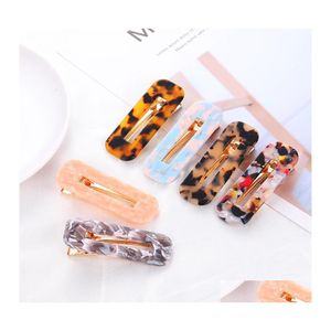 Fermagli per capelli Barrettes Forcine per capelli in acrilico Moda Donna Hollow Geometric Waterdrop Shiny Tin Foil Paillettes Accessori per ragazze Drop Deliv Otuo7