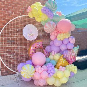 Other Event Party Supplies 150pcs large Ice Cream Theme Balloon Garland Mini Donut Macaron Globos for Baby Shower Girls Birthday Decoration Kids Toys 230131