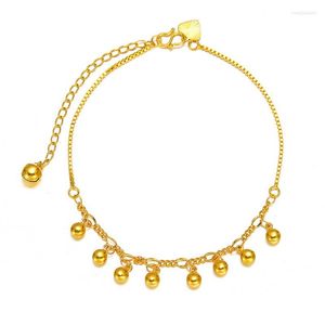 Anklets Pure Gold Color Multi Bells Chain For Women Beach Foot Jewelry Leg Ankle Bracelets Accessories