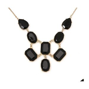 Pendant Necklaces Tenande Sexy Big Statement Beads Flowers Water Droplets Crystal Pendants For Women Tattoo Party Jewelry Gifts Drop Dhqto