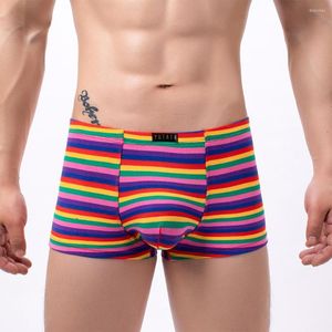Underpants Boxershorts Men Low Waist Striped Penis Convex Men's Panties Fashion Breathable Shorts Trunks Boxer Tight Underwear