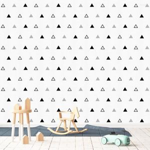 Bakgrundsbilder modern vit skala och stick tapeter triangel mönster självlim kontakt papper pojke flicka sovrum barn vattentät