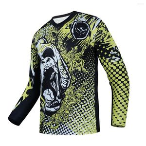 Giubbotti da corsa KEYIYUAN Maglia da bici a maniche lunghe da uomo Maglia da motocross MTB Abbigliamento da discesa Bicicletta Ciclismo Mallots Ciclismo Moto Cross