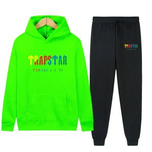 Męskie dresy projektanckie bluzy z długimi spodniami Trapstar Tracksuit Sportswear Men Womens Dwa kawałki Ustaw luźne bluza jogging spodni