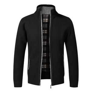 メンズセーター秋の冬暖かいカーディガンフリースジッパージャケットスリムフィットニットセーターコート厚さセーターコート230131