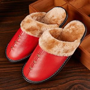 Slippers Men's Women Warm Style Fashion PU Leather Winter Couple Walking Shoes Half Sandals Indoor Outdoor Unisex ShoesSlippers