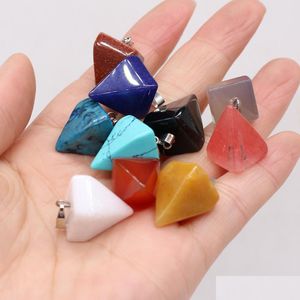 Charms Natural Crystal Pyramid Shape Stone Point Handmade Pendants For Necklace Earrings Jewelry Making Drop Delivery Finding Dhgarden Dhnic