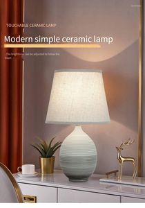 Lampy stołowe nordycka ceramiczna lampa prosta nowoczesna salon sypialnia sypialnia bezwzględna dekoracja gospodarstwa domowego