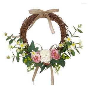 Decorative Flowers Artificial Flower Wreath For Creative Hanging Pendant Easter Spring Shopping Drop