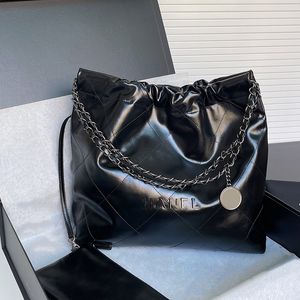 Damenöl Wachs Leder schwarz 22Shopping -Taschen Diamantgitter Jumbo/Maxi -Geldbörse mit Brieftasche große Kapazität Luxusdesigner Handtaschen 35x37cm/39x42cm