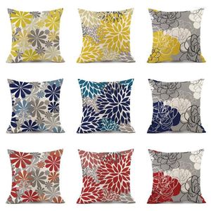 Pillow Dahlia Cover Yellow Blue Red Grey White Boho Floral Modern Sofa Pillows Case Home Decor Living Room Car Chair Pillowcase