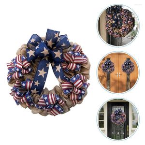 Decorative Flowers Wreath Day July Door4Th Front Garland Patriotic Decorations Independence Wreathsamerican Decor Veterans Memorial Fourth