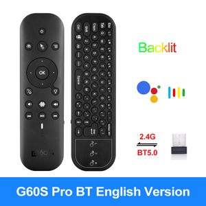 G60S Pro Bt Voice Remote Control 2.4g sem fio mouse mouse sem fio Giroscópio IR Aprendizagem para projetores de TV de computador Acessórios