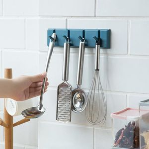 Hooks & Rails Towel Hook Plastic Door Hanger Self Adhesive Wall Hat Racks Key Organizer Home Decor HolderHooks