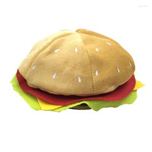 Berets Adult Kids Funny Fast Food Fancy Hat Hamburger Cheeseburger Shaped Carnival Halloween Christmas Party Dress Up Costume