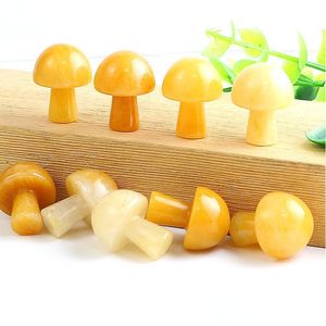 Stone 20Mm Yellow Aventurine Mini Mushroom Plant Statue Natural Carving Home Decoration Crystal Polishing Gem Drop Delivery J Dhgarden Dhzfr