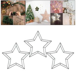 Flores decorativas 3pcs 12 '' Metal Star Wire Frexs for Independence Day Valentines St.