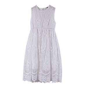 Flickans nya sommarflickor för barn White Lace Baby Princess Children Elegant Dress Brodery Toddler Sundress #5184 0131