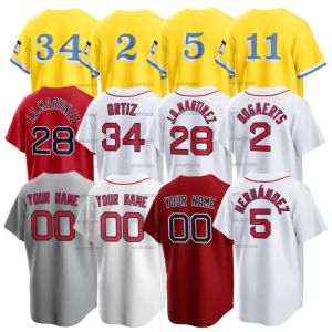 Custom 34 David Ortiz Trevor Story 2023 Jersey Martinez Ted Williams Xander Bogaerts Enrique Hernandez Rafael Devers Chris Sale Alex Verdugo Plawecki