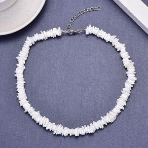 Choker White Natural Shell Chips Chain Adjustable Necklace Handmade Hawaii Beach Collar Necklaces Bracelets Jewelry