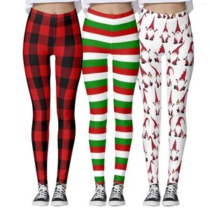 Pantalones activos Leggings Christmas personalizados Santa Snow Man Fiesta Flaje para yoga que se dirige a mujeres rojas recortadas