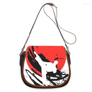 Akşam çantaları kungfu taekwondo 3d baskı moda kadınlar crossbody çanta lüks çantalar fermuarlı omuz