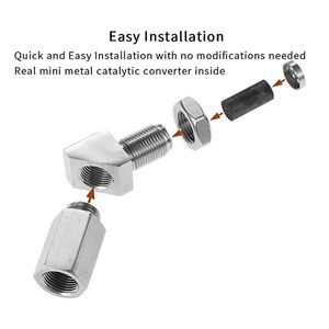 Jiax Pequeno orifício 55mm premium o2 lambda sensor espacador exaustor sensor de oxigênio traseiro de teste de bung adaptador-fix de verificação de luz do motor