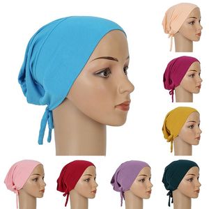 Beanies Beanie/Skull Caps Modal Elastic Multicolor Strap Bottoming Cap Turban Bottom Tie Rope Hijab Pure Color Justerbart huvud