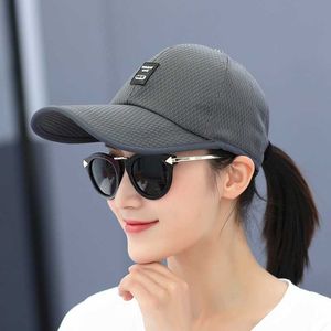 Ball Caps NEW Summer Women Men Mesh Baseball Cap Solid Snapback Label Stick Sunhat Outdoor Breathable Hip Hop Baseball Hats Casquette G230201