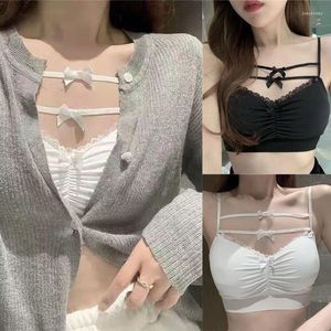 دبابات النساء مثيرة منخفضة الظهر bralette سيدات U عاجز عن الدانتيل برا برا براونوت فائقة الملابس الداخلية رقيقة