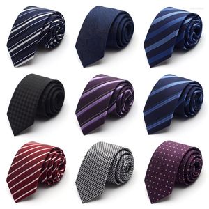 Bow Ties High Quality 2023 Fashion Men Business Formal Worker 7cm Stripe Tie Wedding For Designers Brand With Gift Box