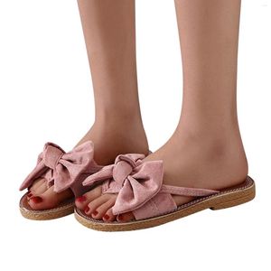 Damen-Sandalen, modisch, für Damen, solide, flache Hausschuhe, Bownot, Freizeitschuhe, Animal House 8766