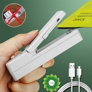 Bag Clips Mini Sealer 2-in-1 Portable Heat Sealers Rechargeable Handheld Vacuum Cutter for Plastic Storage Food 230131