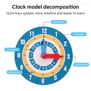 Wall Clocks Kids Montessori Wooden Clock Toys Time Learning Teaching Aids Educational For Children Primary School Clever Board Toy
