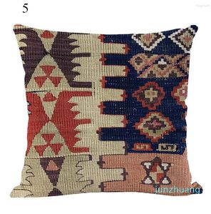 Kuddefodral Bohemian Printed Pillowcase Flax Linen Dekorativ kudde t￤ckning 45 45 cm Etnisk stil vardagsrum soffa 882